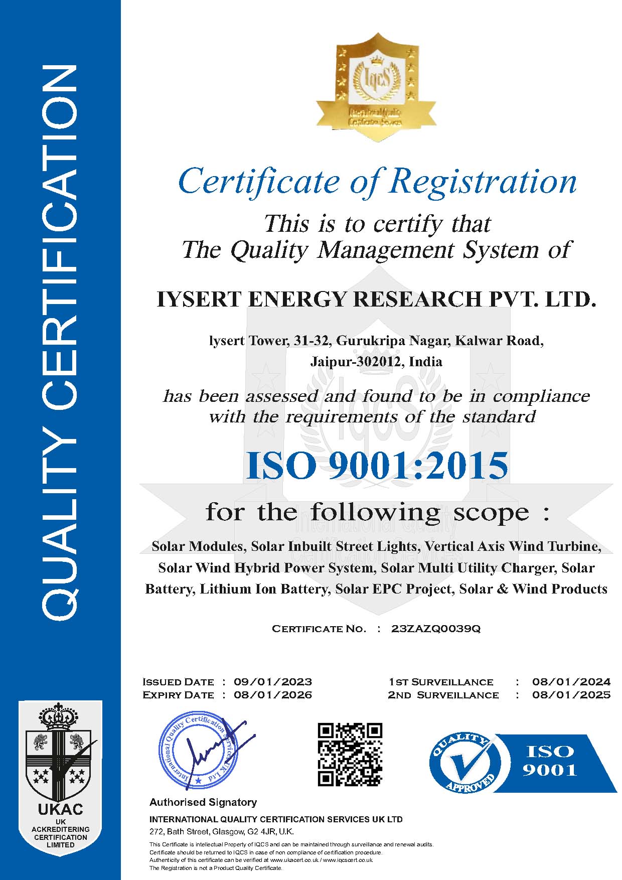 iysert energy certificates